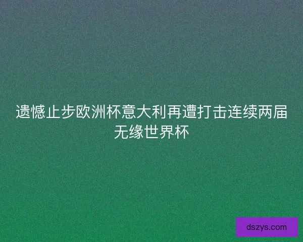 遗憾止步欧洲杯意大利再遭打击连续两届无缘世界杯 遗憾止步欧洲杯意大利再遭打击连续两届无缘世界杯